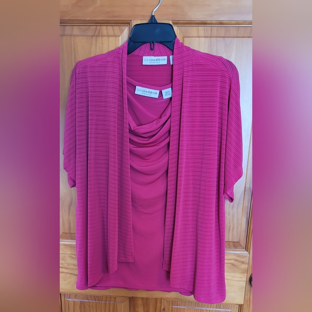 ***3/$20**Womens Sag Harbor Size L Two-piece Top Set